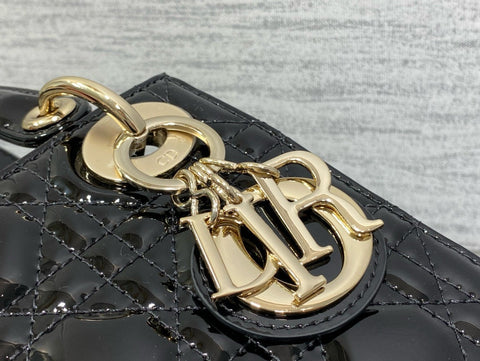 MINI 17 LADY BAG IN BLACK PATENT CALFSKIN