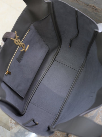 YSL 25S LE 5 À 7 BEA 50 IN DARK GRAY SUEDE GOLD HARDWRE