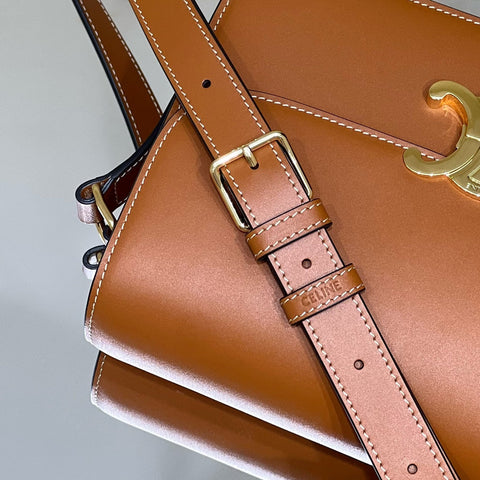 MINI CLAUDE 22 SHINY CALFSKIN CINNAMON BROWN